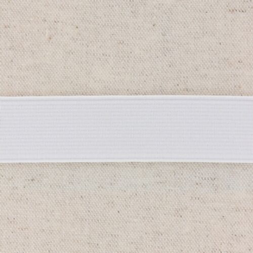 Élastique côtelé 25mm blanc