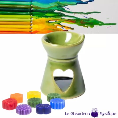 Brûleur à fondant de cire ou huile / coeur vert