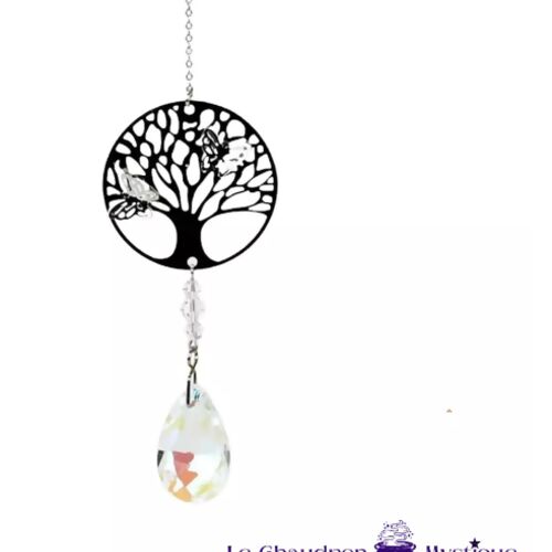 Suncatcher Arbre de Vie + Cristal blanc