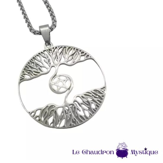 Médaillon de protection Pentacle et Arbre de Vie