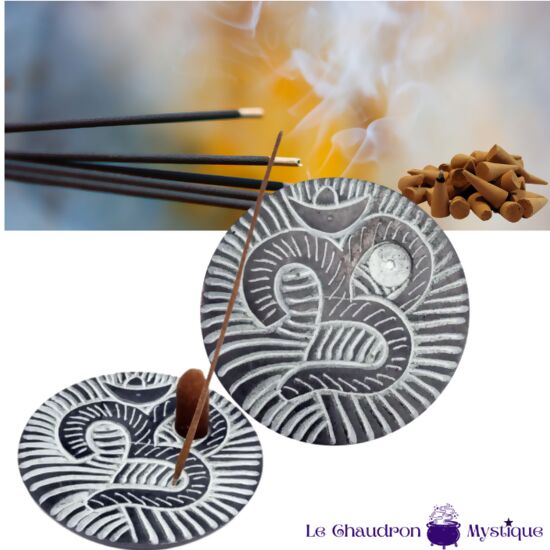 Brûle encens bâtons et cônes en pierre à savon Symbole OM