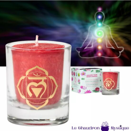 Bougie parfumée 1er CHAKRA Muladhara - Rouge