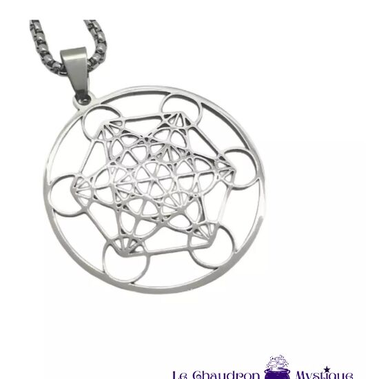 Médaillon de protection Cube de Metatron / Chrome