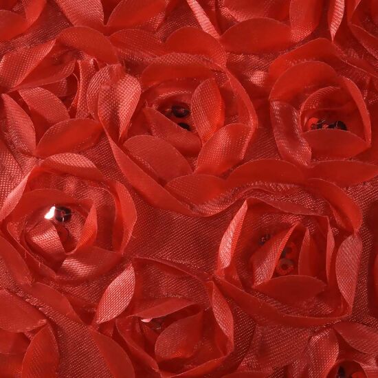 Coussins en forme de cœur avec roses en tissu, paillettes et dos en pe0