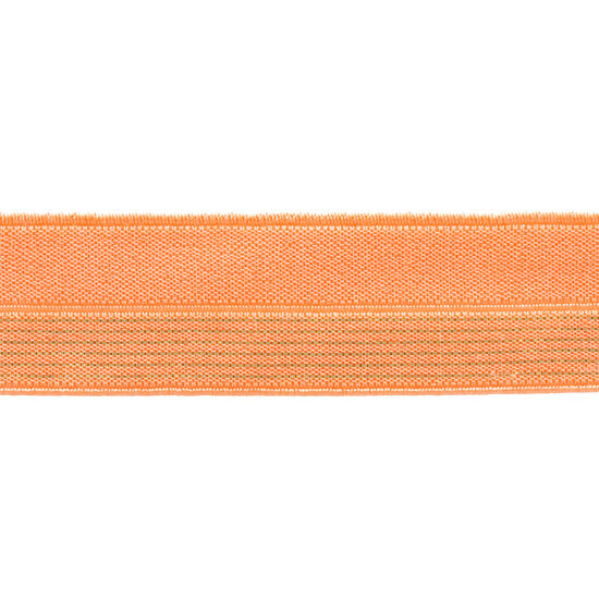 Élastique lurex pré-plié orange rayé doré 17mm0